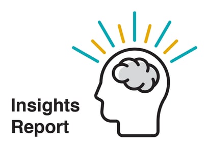Insights Report logo sharing a human brain with energy being emitted. 