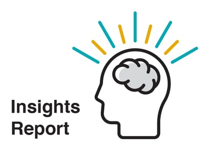This is the graphical image for eVisit's regular Insights Report. Shows a profile of a head with illuminated energy coming from the human brain. 