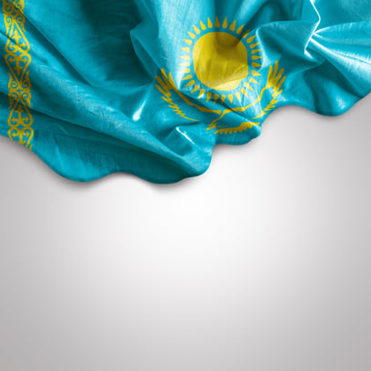 Waving flag of Kazakhstan, Africa